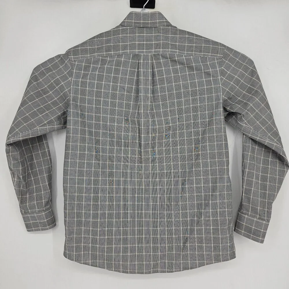 Roundtree‎ & Yorke Shirt Mens Small Black Brown EZ Gold Label Non Iron Button S